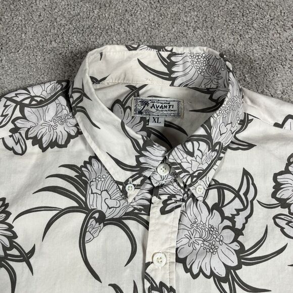 Avanti Hawaiian Shirt Mens Extra Large Made in Hawaii Floral All Over Print - Picture 2 of 8